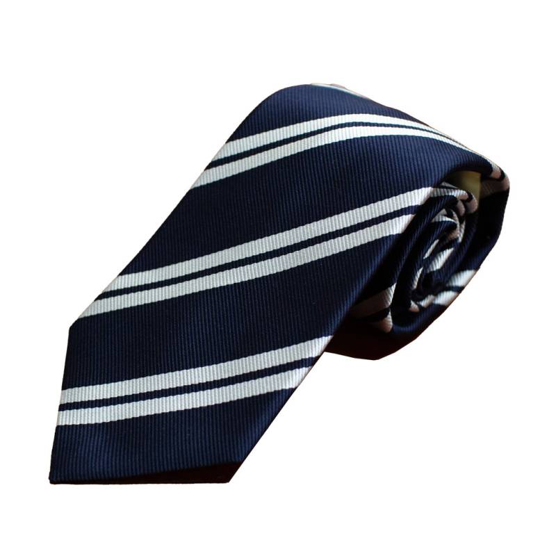 ネクタイ レジメンタル メンズ ビジネス おしゃれ ギフト 人気 マークス(MARKS) シルク100% ストライプ ネイビー×ダブルシルバー mt0080
