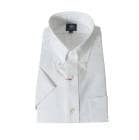 【形態安定】ジェイプレス (J.PRESS) ボタンダウン シャツ ワイシャツ メンズ 半袖 ワイシャツ ホワイト ピンオックス  L  XL|半袖シャツ|シャツ