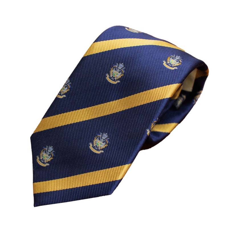 ネクタイ ロイヤルクレストタイ メンズ ビジネス おしゃれ ギフト 人気 マークス(MARKS) シルク100％ ネイビー×ゴールド＋紋章 mt0084