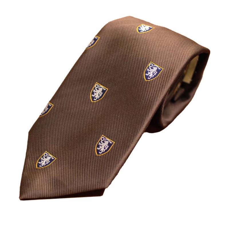 ネクタイ クレストタイ メンズ ビジネス おしゃれ ギフト 人気 マークス(MARKS) シルク100％ ブラウン＋紋章 mt0091