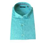 ジーステージ(G-stage) メンズ 綿麻シャンブレー 七分丈 プルオーバー シャツ グリーン 4019   XL（50）|半袖シャツ|シャツ