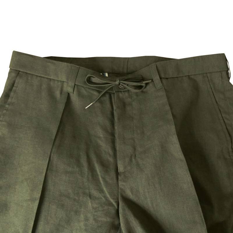 ジーステージ (G-STAGE) 春夏 麻 リネン パンツ メンズ SORONA ストレッチ カーキ系 3016  90cm