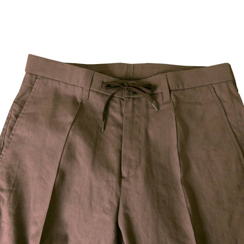 ジーステージ (G-STAGE) 春夏 麻 リネン パンツ メンズ SORONA ストレッチ ブラウン 3007  86cm