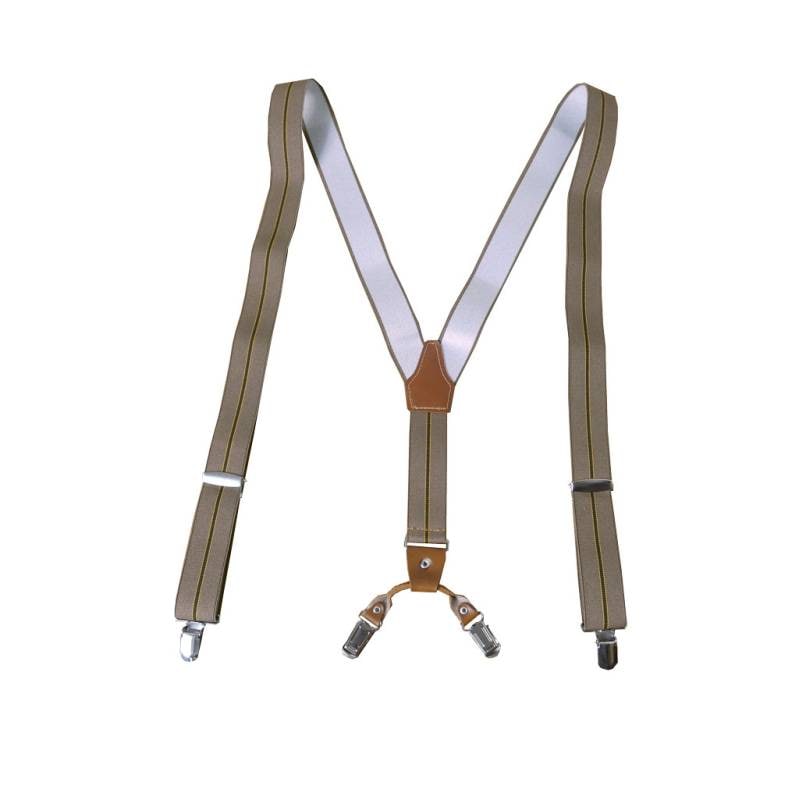 サスペンダー メンズ Ｙ型サスペンダー 30mm 背合皮 BWC ゲバルト ストライプ ブラウン系 S26 Mサイズ