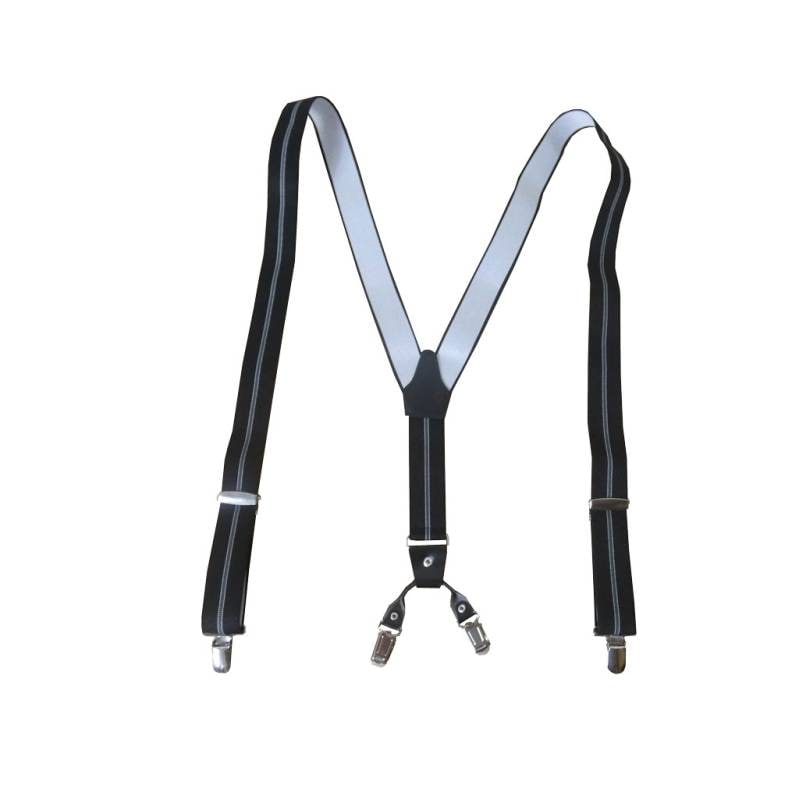サスペンダー メンズ Ｙ型サスペンダー 30mm 背合皮 BWC ゲバルト ストライプ ブラック S28 Mサイズ