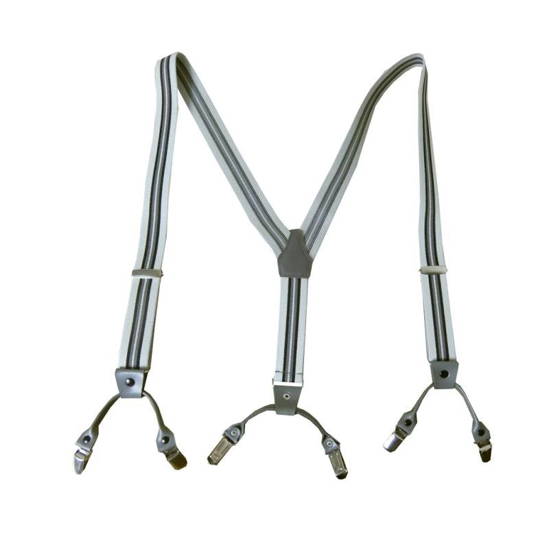 サスペンダー メンズ Ｙ型サスペンダー 30mm ストライプ グレー系 S30 Mサイズ