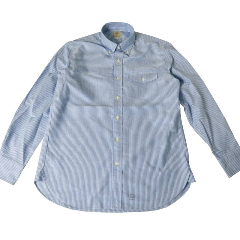 ジェイプレス (J.PRESS) ボタンダウンシャツ メンズ長袖シャツ ブルー系 ストライプ  2173 （M 衿39cm-裄丈84cm）（L 衿41cm-裄丈85cm）（XL 衿43cm-裄丈86cm）