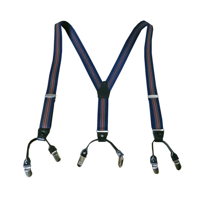 サスペンダー メンズ Ｙ型サスペンダー 30mm ストライプ ネイビー系 S32 Mサイズ