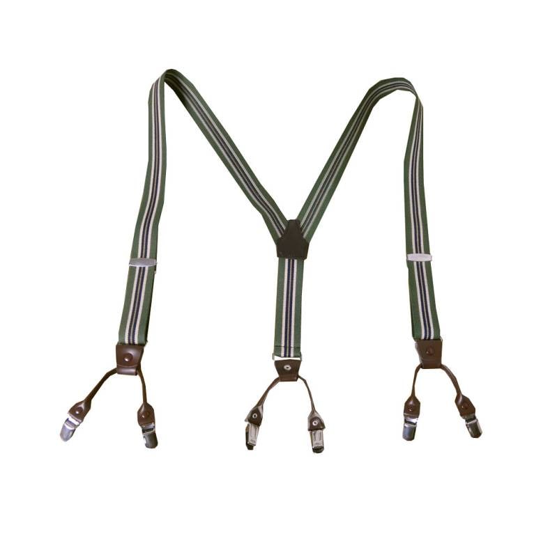 サスペンダー メンズ Ｙ型サスペンダー 30mm ストライプ モスグリーン S33 Mサイズ