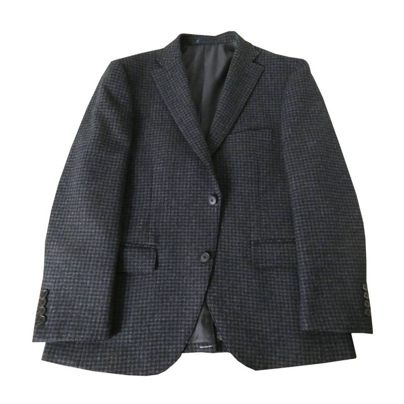 【お取り寄せ商品】 ダディコスタ(Dady Costa) 2つボタン ツイードジャケット メンズ 秋冬春 千鳥格子 黒×紺 6813   BB4 BB5 BB6 BB7