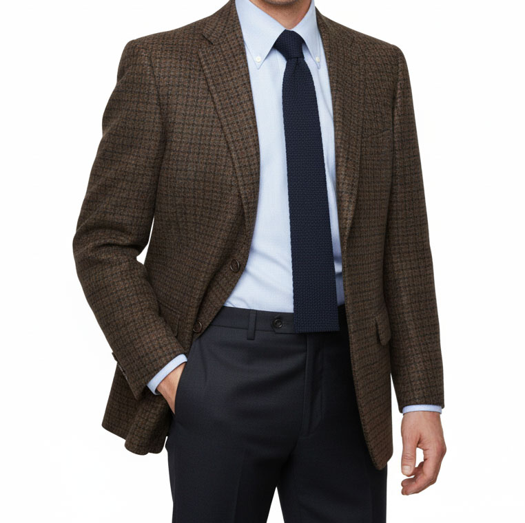 【お取り寄せ商品】 ダディコスタ(Dady Costa) 2つボタン ツイードジャケット メンズ 秋冬春 ガンクラブチェック 6833   AB5 AB6 AB7