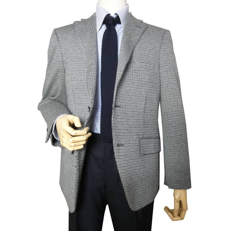 【お取り寄せ商品】 ダディコスタ(Dady Costa) 2つボタン ツイードジャケット メンズ 秋冬春 ガンクラブチェック グレー系 6902   AB5 AB6