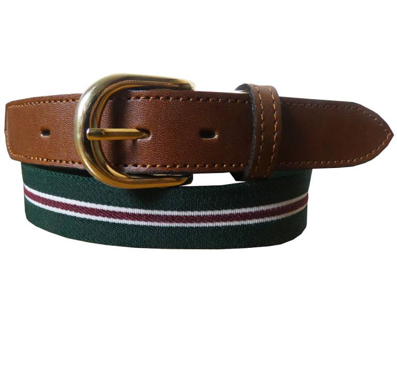 先革カジュアル ゴムベルト  ディープグリーン  004　フリーサイズ