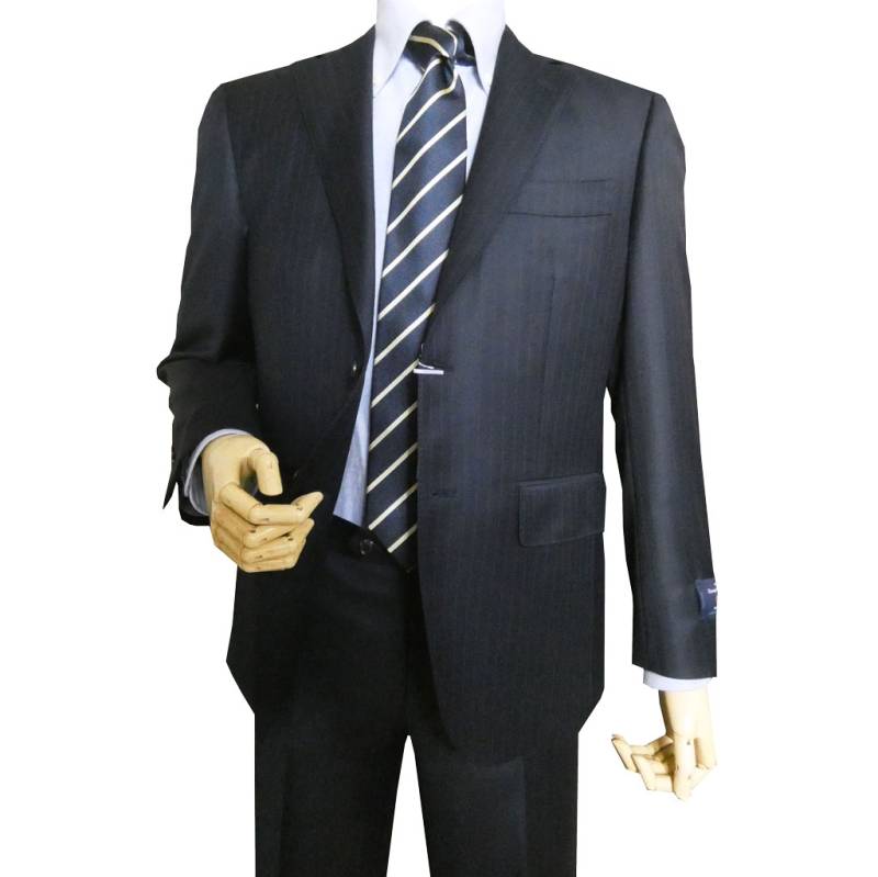 エルメネジルド ゼニア(Ermenegildo Zegna) スーツ 秋冬春 メンズ シングルスーツ 2つボタン ビジネススーツ ネイビー ストライプ 4988  AB4 AB5 AB6 AB7
