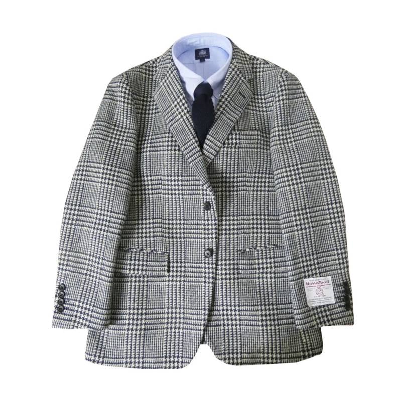 ハリスツイード ジャケット メンズ 秋冬 2つボタン オックスフォードクラシック(OXFORD CLASSIC) グレンチェック 1482 AB4 AB5 AB6 AB7 AB8 BB4 BB5 BB6 BB7 BB8