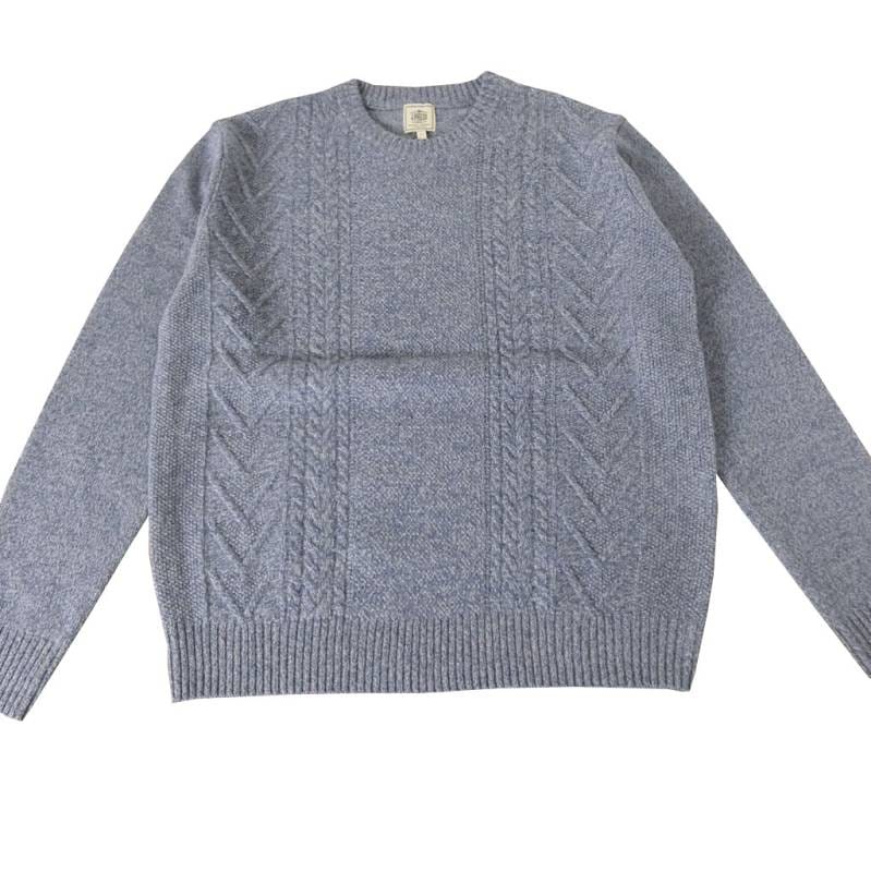 ジェイプレス (J.PRESS) クルーネックセーター カシミヤブレンド ニット メンズ 秋冬 ブルー系 0070  L