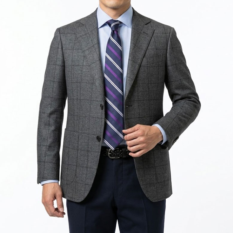 ジェイプレス (J.PRESS) ジャケット メンズ 秋冬春 2つボタン チェック ダークグレー 2435  BM