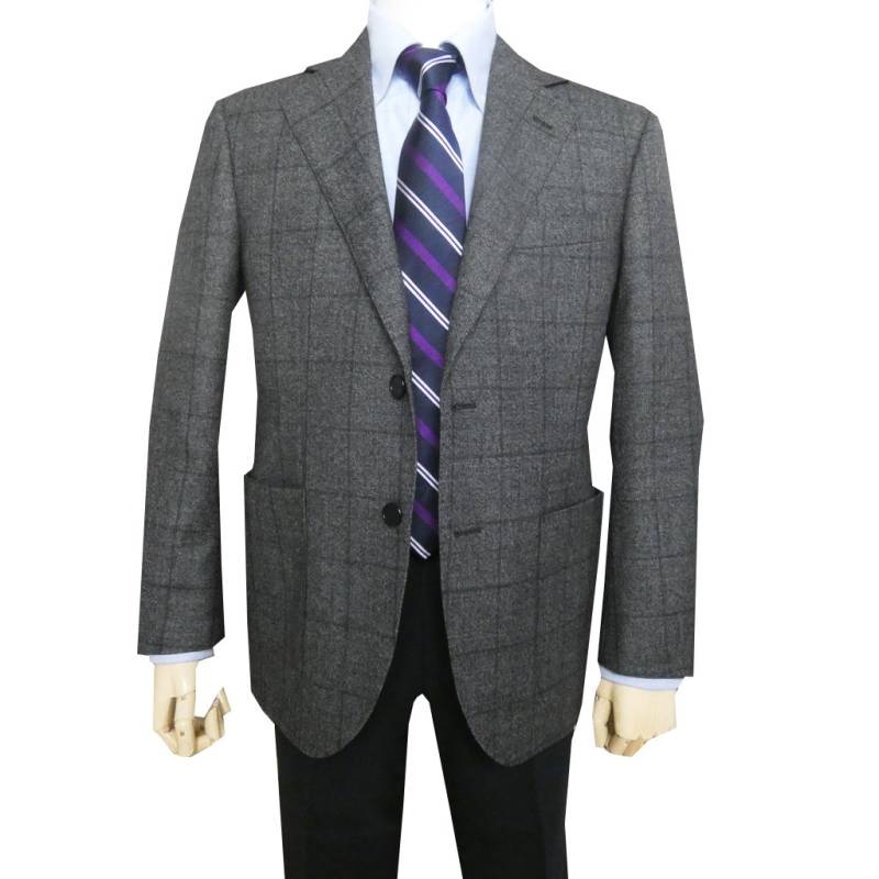 ジェイプレス (J.PRESS) ジャケット メンズ 秋冬春 2つボタン チェック ダークグレー 2435  BM