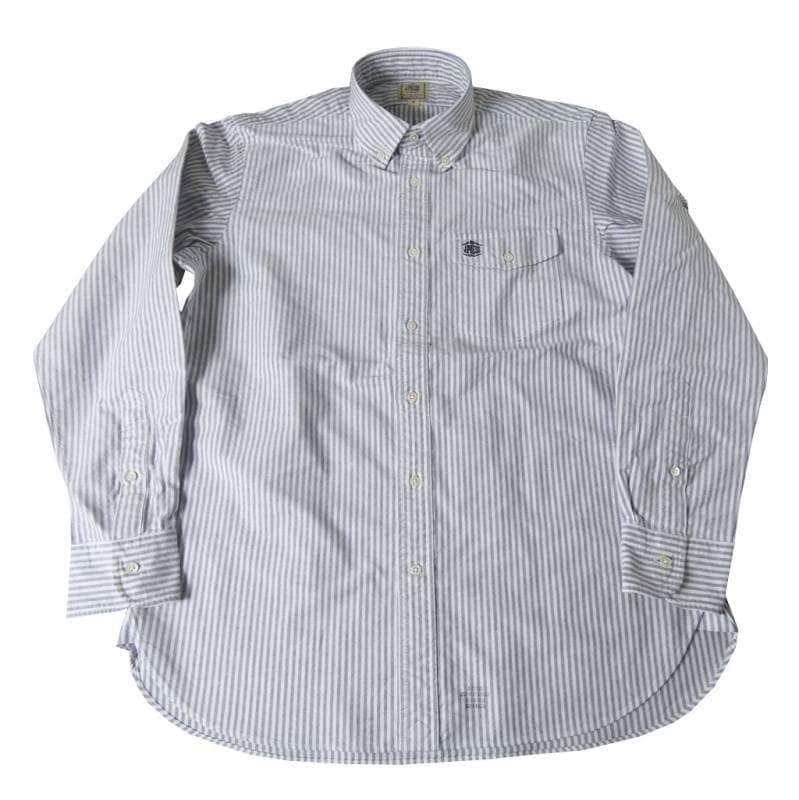 J.PRESS(ジェイプレス) ボタンダウンシャツ メンズ長袖ワイシャツ オックスフォード オーバル  ブルー系ストライプ 1175    M  L  XL