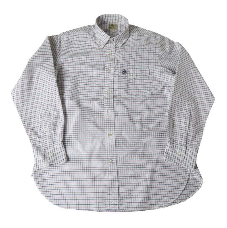 J.PRESS(ジェイプレス) ボタンダウンシャツ メンズ長袖ワイシャツ オックスフォード オーバル  タッターソールチェック 赤×紺 1310    M  L