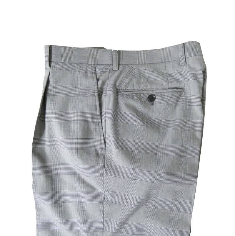 OXFORD CLASSIC スラックス メンズ 春夏秋 ウォッシャブル パンツ ワンタック ウール混  グレンチェック 0108  76cm 79cm 82cm 85cm 88cm 91cm 94cm 97cm 100cm 105cm 110cm
