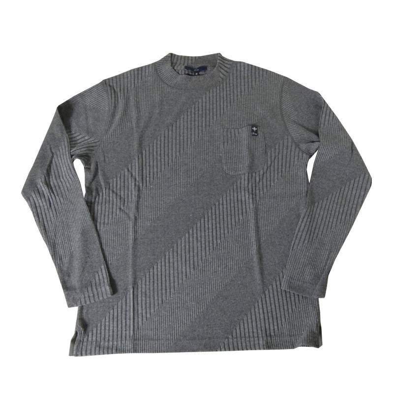 ジーステージ(G-stage) 長袖 モックネックTシャツ バイヤスMIXBD ミディアムグレー 3003   46(M) 48(L) 50(XL)