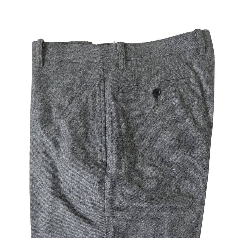HAI-VASERON 秋冬春 ノータックパンツ ホームスパン ストレッチ チャコールグレー   5202 　79cm 82cm 85cm 88cm 91cm