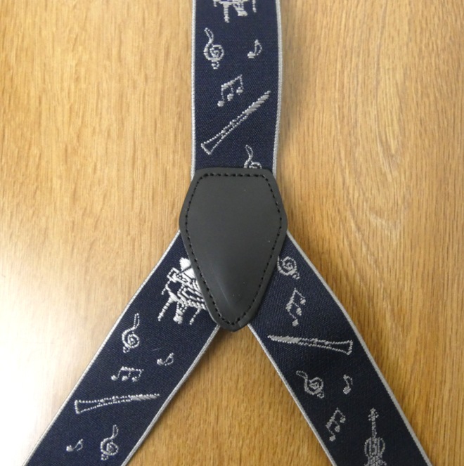 サスペンダー クリップ式 Y型 楽器 ネイビー A34 フリーサイズ 