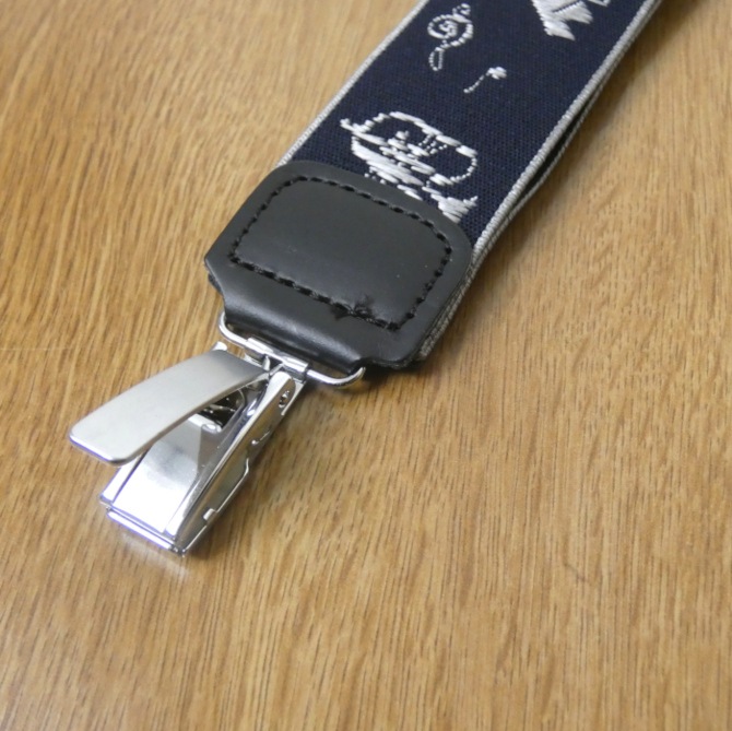 サスペンダー クリップ式 Y型 楽器 ネイビー A34 フリーサイズ 