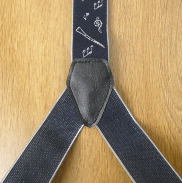 サスペンダー クリップ式 Y型 楽器 ネイビー A34 フリーサイズ 