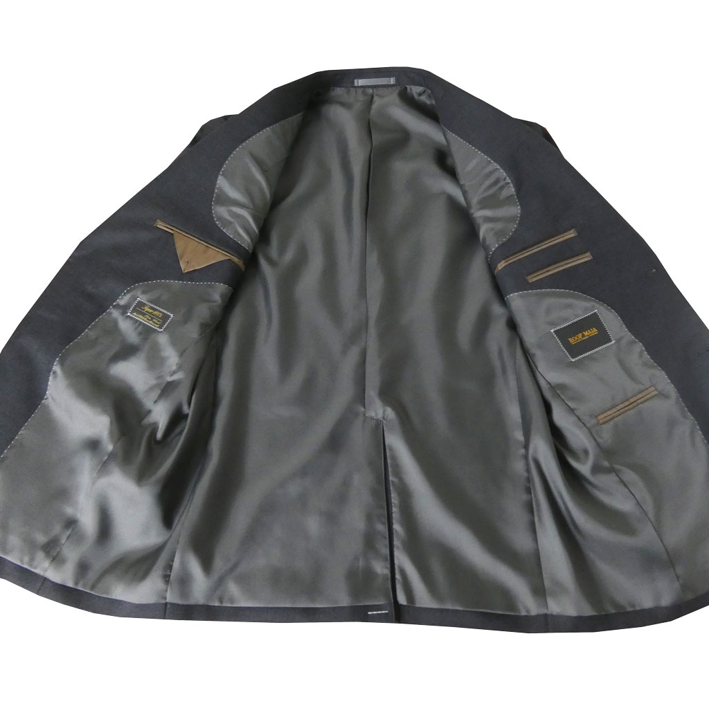 スーツ メンズ  秋冬春 2つボタン ルーフマイア (ROOF MAIA) ビジネス チャコールグレー無地 0023  AB4 AB5 AB6 BB5 BB6