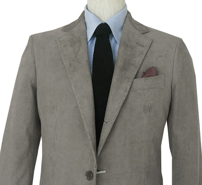 コーデュロイジャケット メンズ 秋冬 3つボタン オックスフォードクラシック (OXFORD CLASSIC) 段返り三つボタン ミディアムグレー 0015 A5 A6 AB7