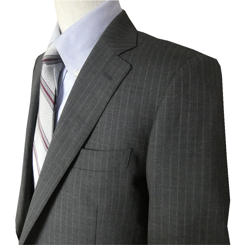 レノマ パリス(renoma PARIS) スーツ メンズ 春夏 シングルスーツ 2つボタン ビジネススーツ ストライプ チャコールグレー 2818  AB4サイズ