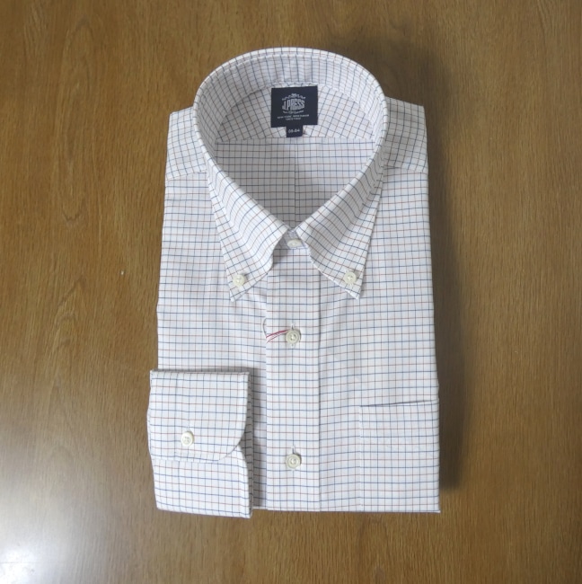 ジェイプレス (J.PRESS) ボタンダウンシャツ メンズ長袖シャツ ピンオックス タッターソールチェック  4320（衿37cm-裄丈82cm）