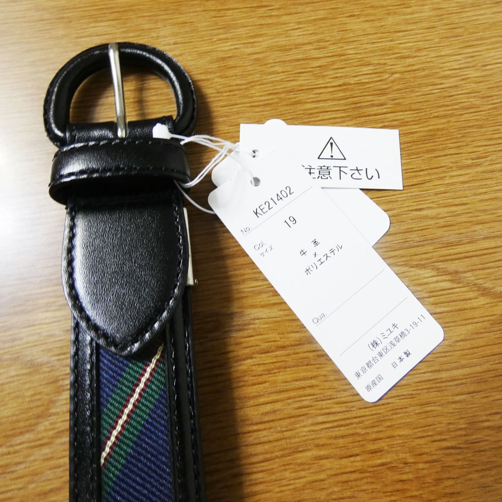 KIETH メンズ レジメンタル ベルト 黒 ブラック フリーサイズ 0219