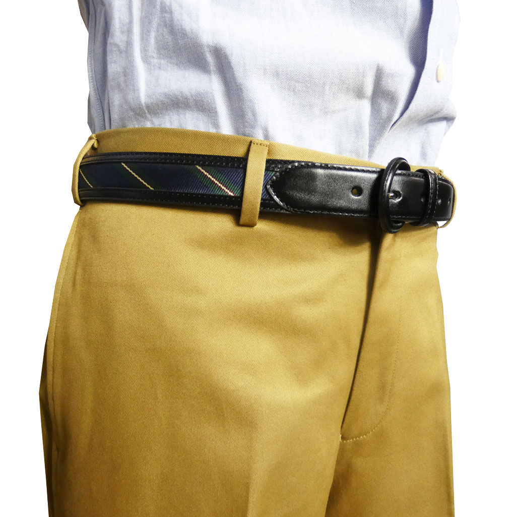 KIETH メンズ レジメンタル ベルト 黒 ブラック フリーサイズ 0219