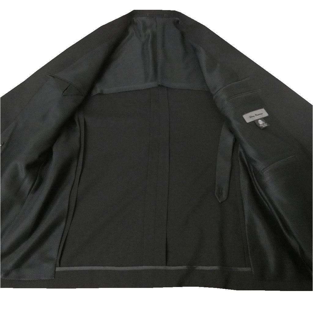 HAI-VASERON(ハイバセロン) ダブルフォーマル メンズ 春夏秋用 礼服 4ツボタン ウール100% ブラック 6000   A7