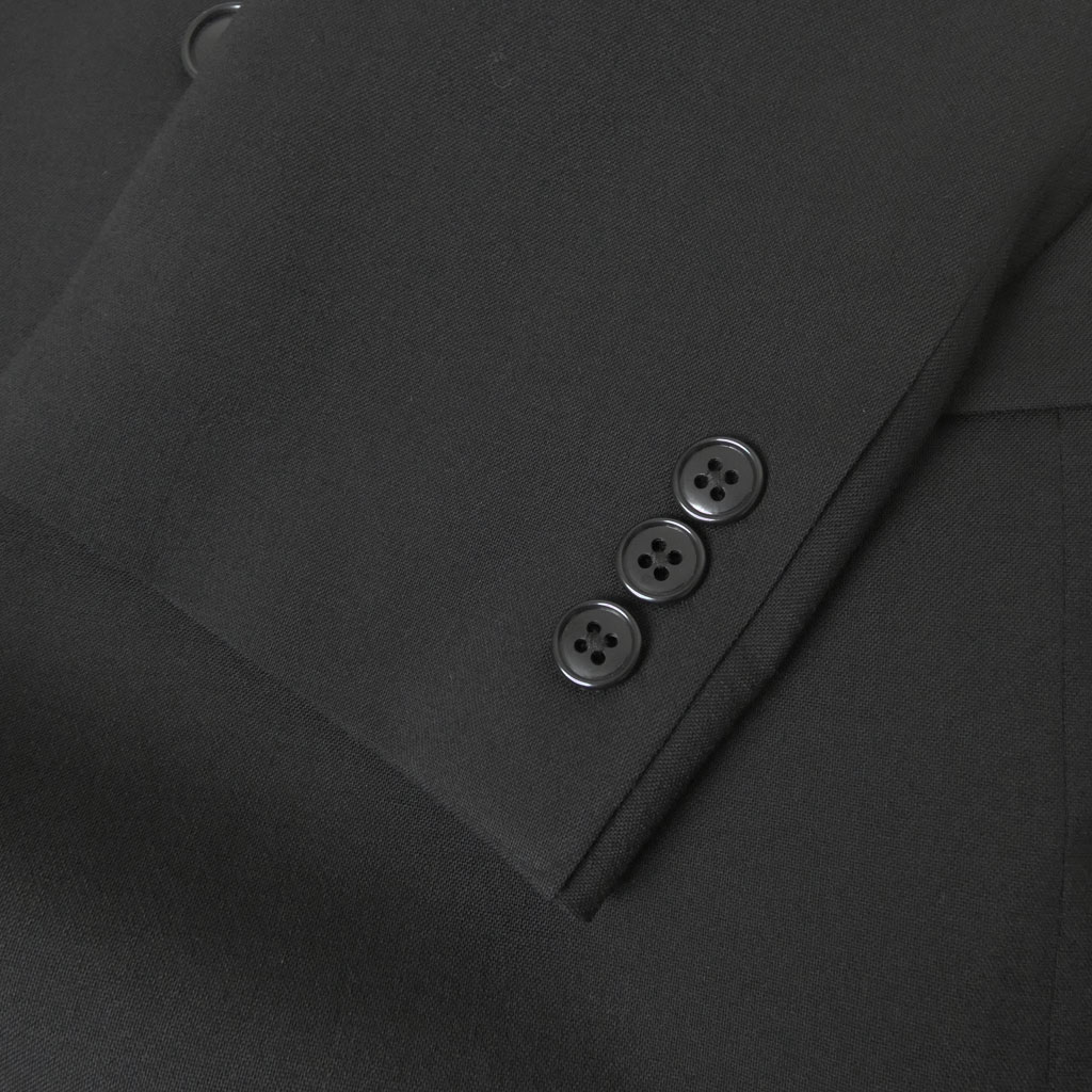 HAI-VASERON(ハイバセロン) ダブルフォーマル メンズ 春夏秋用 礼服 4ツボタン ウール100% ブラック 6000   A7