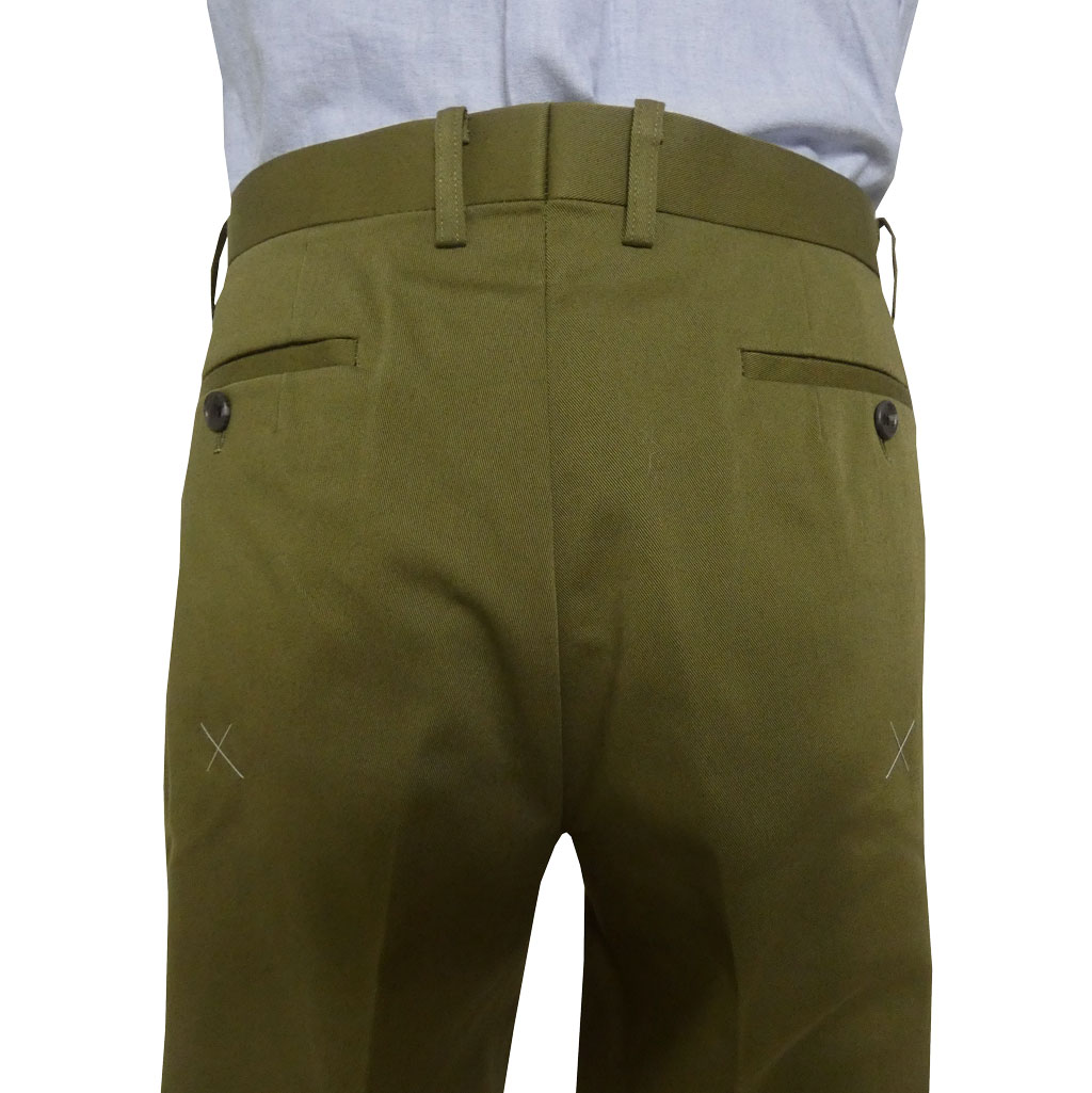 スラックス メンズ ノータック パンツ コットンパンツ コーデュラ (CORDURA)生地 ハイバセロン (HAI-VASERON) カーキ系 5043 82cm 85cm 88cm 91cm 94cm 97cm