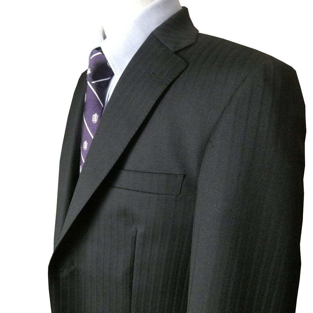 スーツ メンズ 秋冬春 シングルスーツ 2つボタン ミユキ(MIYUKI) 御幸 ビジネススーツ ブラック シャドーストライプ 2103  AB5 AB6 AB7 BB5 BB6 BB7