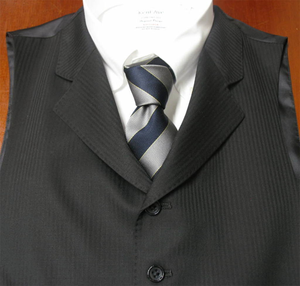 オッドベスト ジレ メンズ 秋冬 ウール100％ 黒ヘリンボーン 1909 A4