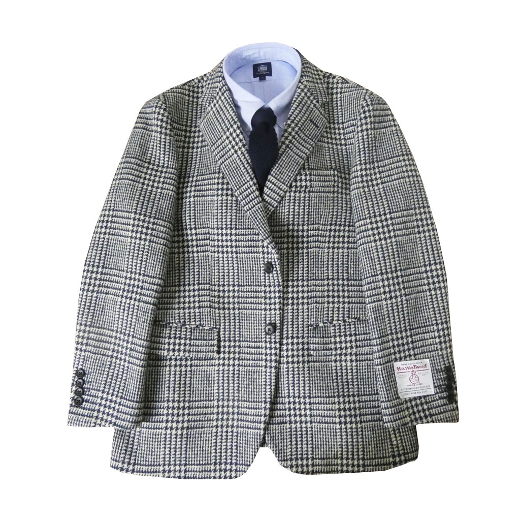 ハリスツイード ジャケット メンズ 秋冬 2つボタン オックスフォード