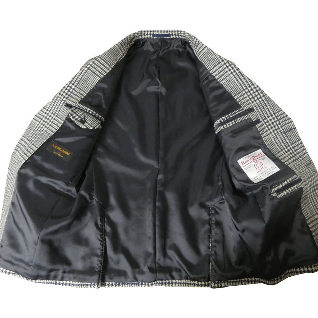 ハリスツイード ジャケット メンズ 秋冬 2つボタン オックスフォードクラシック(OXFORD CLASSIC) グレンチェック 1482 AB4 AB7 BB7 BB8