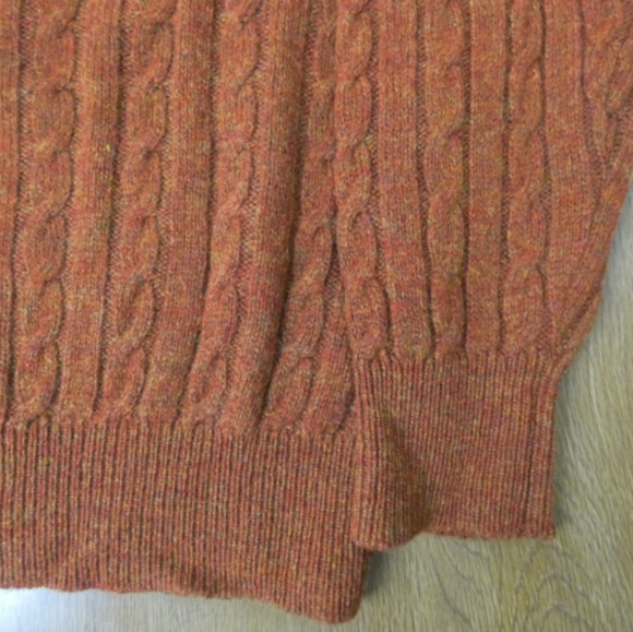 CHUBEI 秋冬春 LAMBS WOOL ラムウール ニット ケーブル編み セーター ブラウン 5448   L