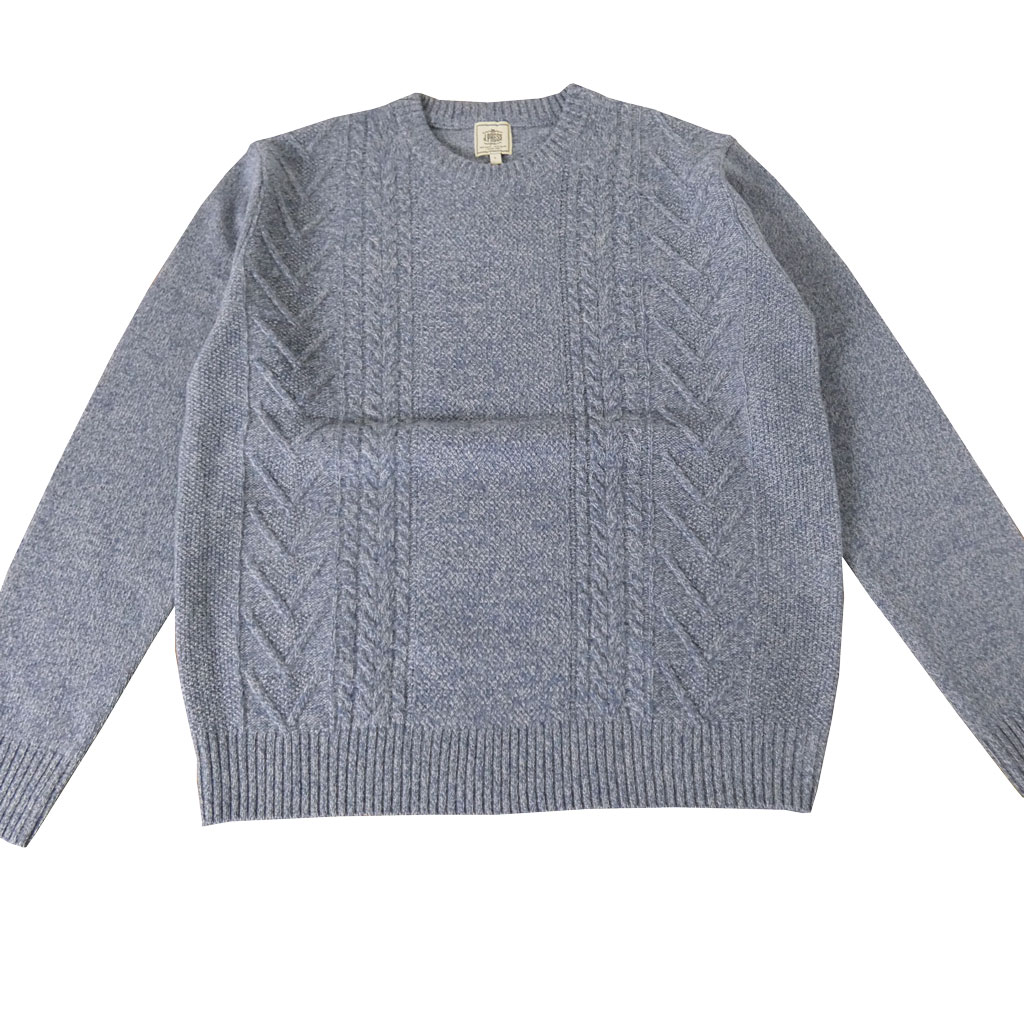 ジェイプレス (J.PRESS) クルーネックセーター カシミヤブレンド ニット メンズ 秋冬 ブルー系 0070  L