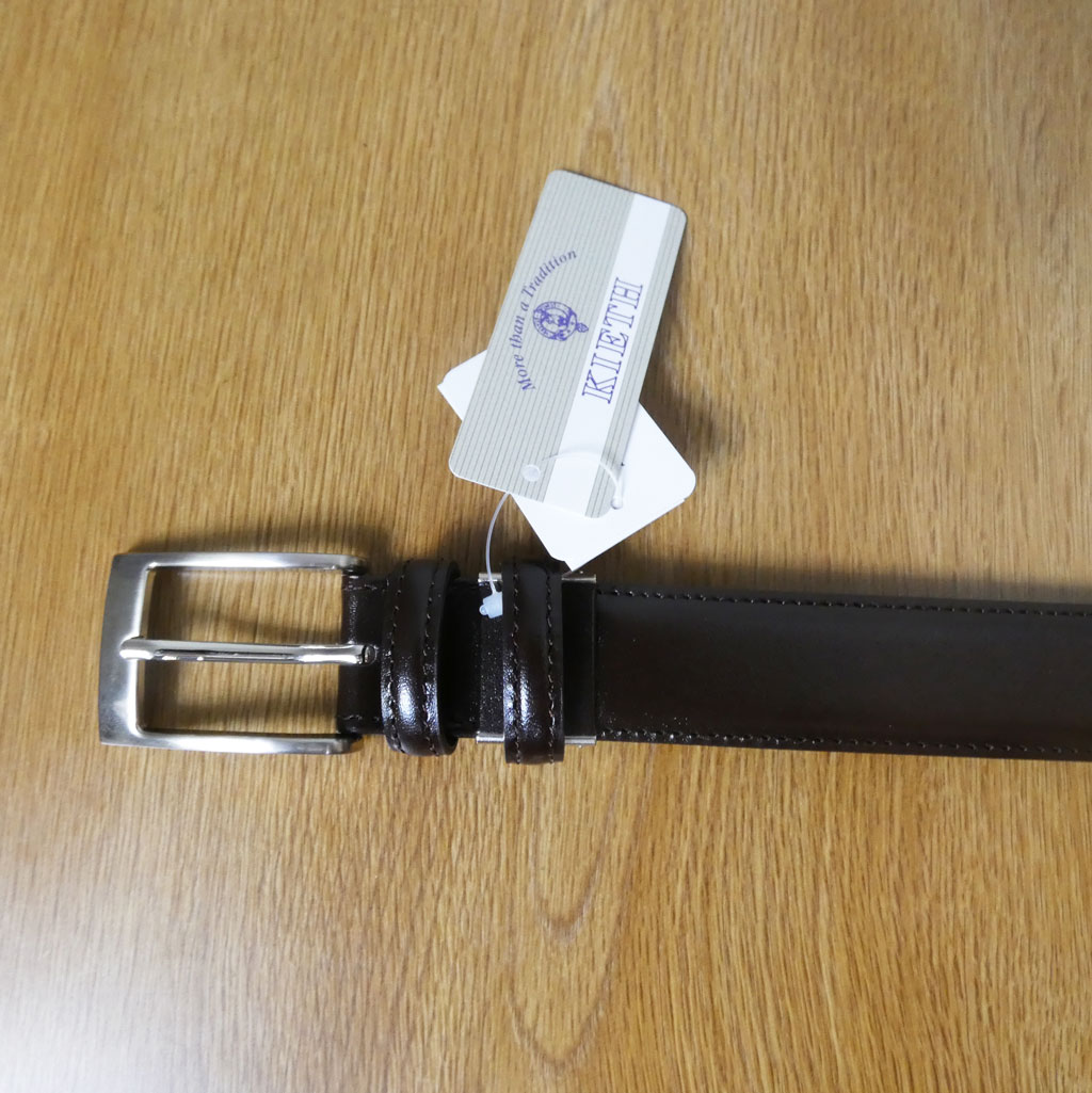 KIETH メンズ  牛革ベルト  ダークブラウン フリーサイズ　3239