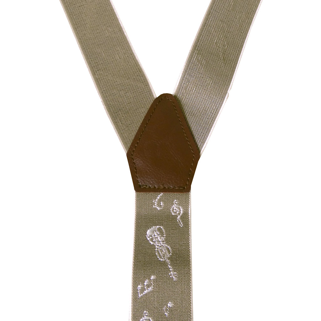 サスペンダー メンズ Ｙ型サスペンダー 35mm 本革 七々子 カシメボタン式 ゲバルト 楽器 ブラウン系  S06  Mサイズ