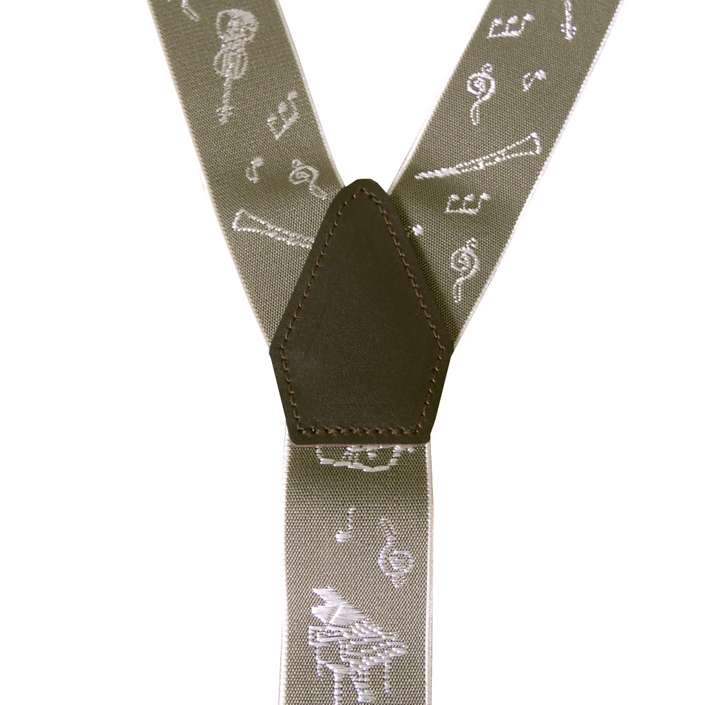 サスペンダー メンズ Y型サスペンダー 35mm 本革 七々子 カシメボタン