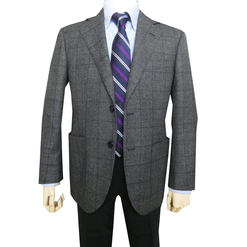 ジェイプレス (J.PRESS) ジャケット メンズ 秋冬春 2つボタン チェック ダークグレー 2435  BM