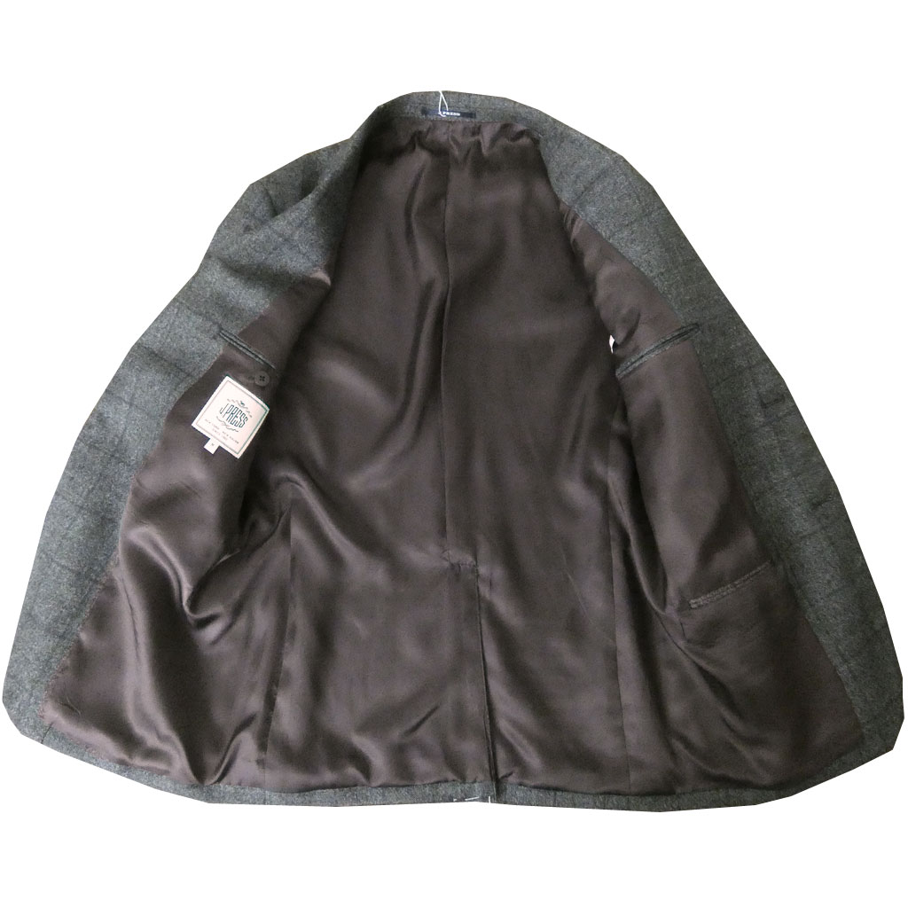 ジェイプレス (J.PRESS) ジャケット メンズ 秋冬春 2つボタン チェック ダークグレー 2435  BM